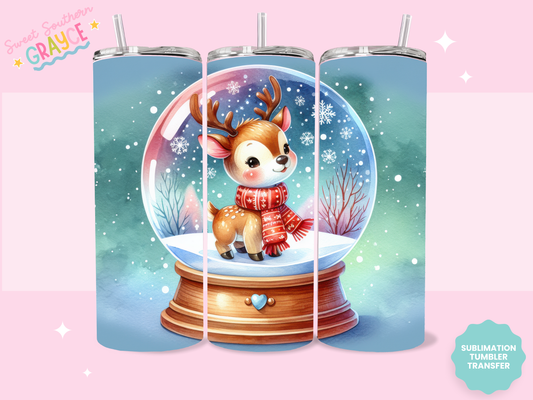 20oz SUBLIMATION TRANSFER - REINDEER SNOWGLOBE