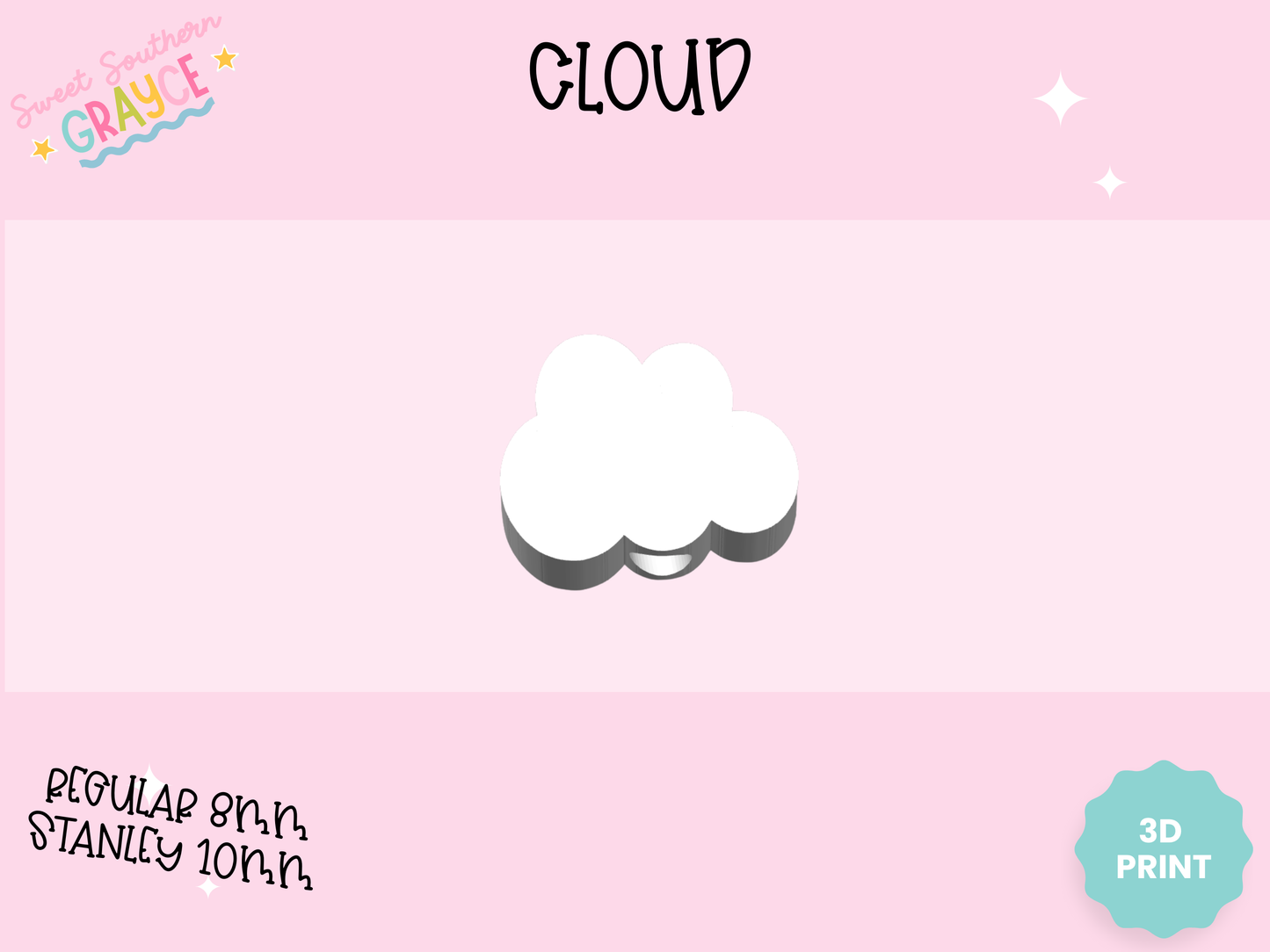 3D STRAW TOPPER- CLOUD