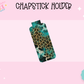 CHAPSTICK HOLDER- TURQ CHEETAH DISTRESSED