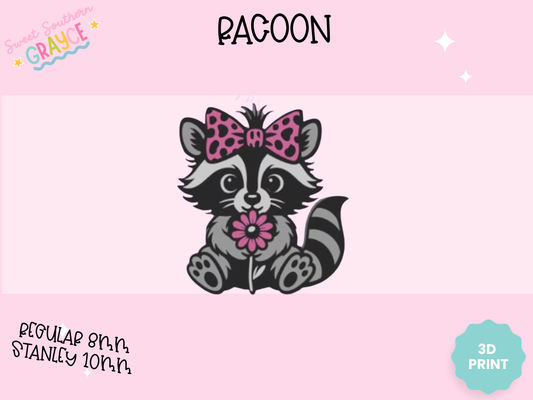 3D STRAW TOPPER- RACOON