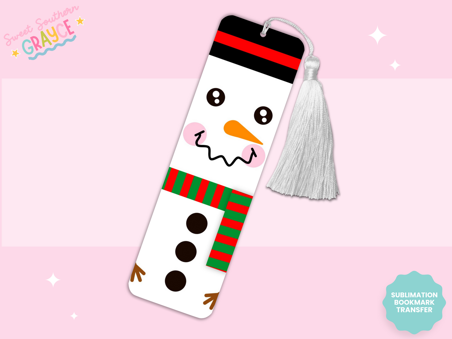 BOOKMARK SUBLIMATION TRANSFER - SNOWMAN