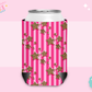 CAN KOOZIE SUB TRANSFER - GOLD STARS PINK STRIPES