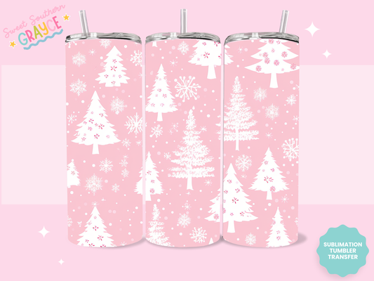 20oz SUBLIMATION TRANSFER - PINK CHIRSTMAS