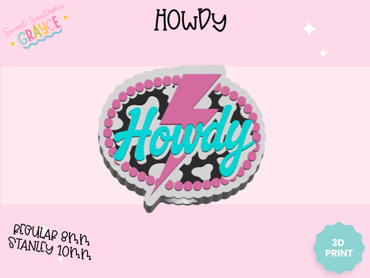 3D STRAW TOPPER- HOWDY