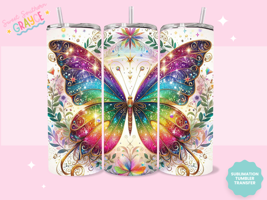 20oz SUBLIMATION TRANSFER - WATERCOLOR BUTTERFLY