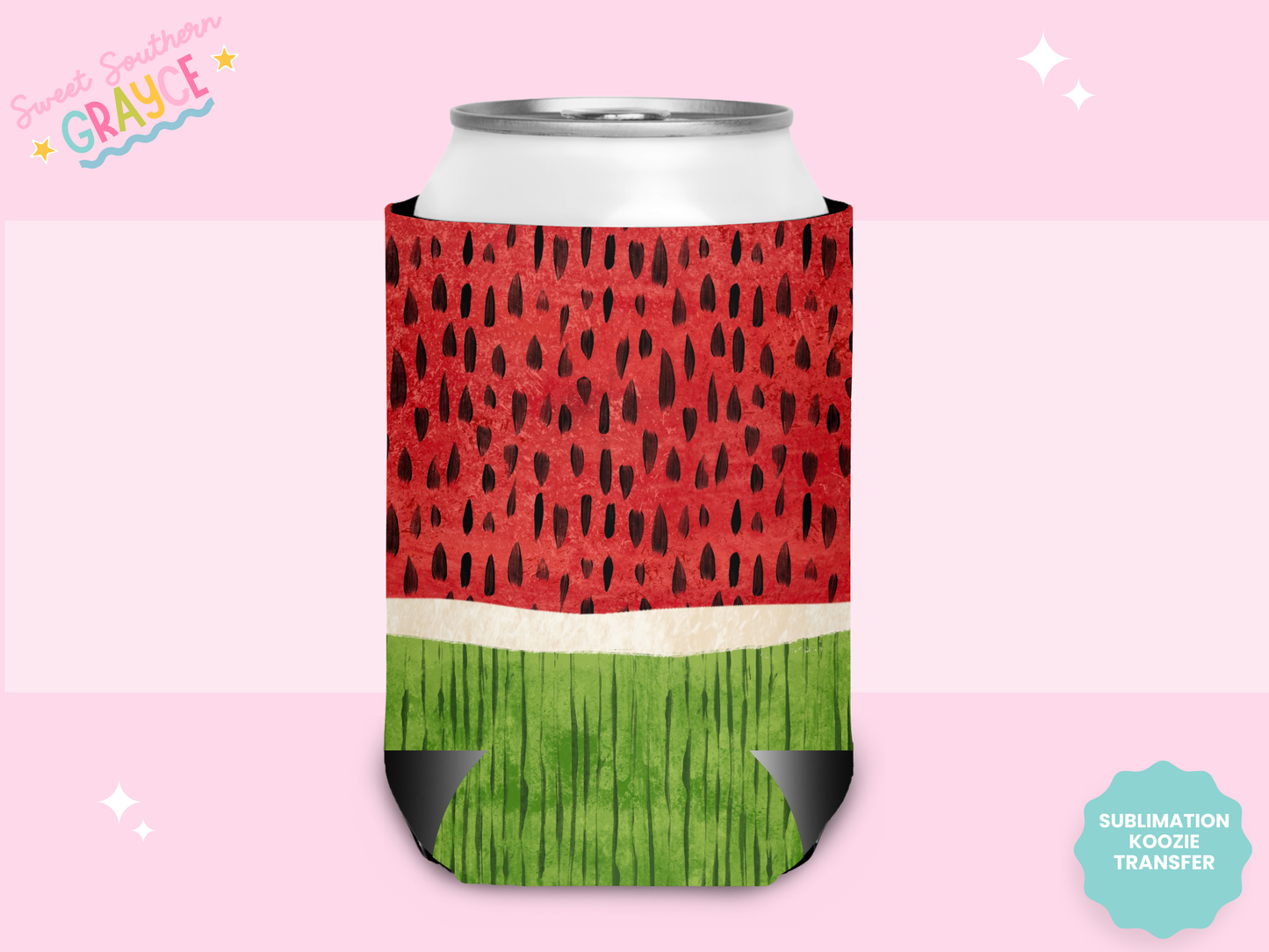 CAN KOOZIE SUB TRANSFER - RUSTIC WATERMELON