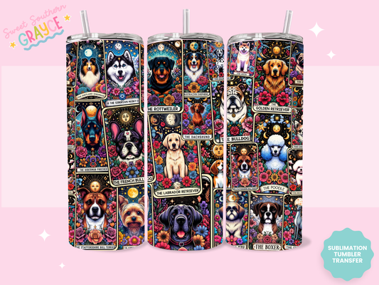 20oz SUBLIMATION TRANSFER - DOG TARROT CARDS