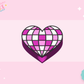 3D STRAW TOPPER- DISCO HEART