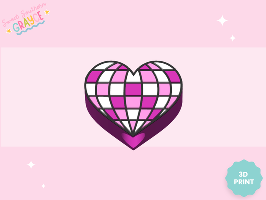 3D STRAW TOPPER- DISCO HEART