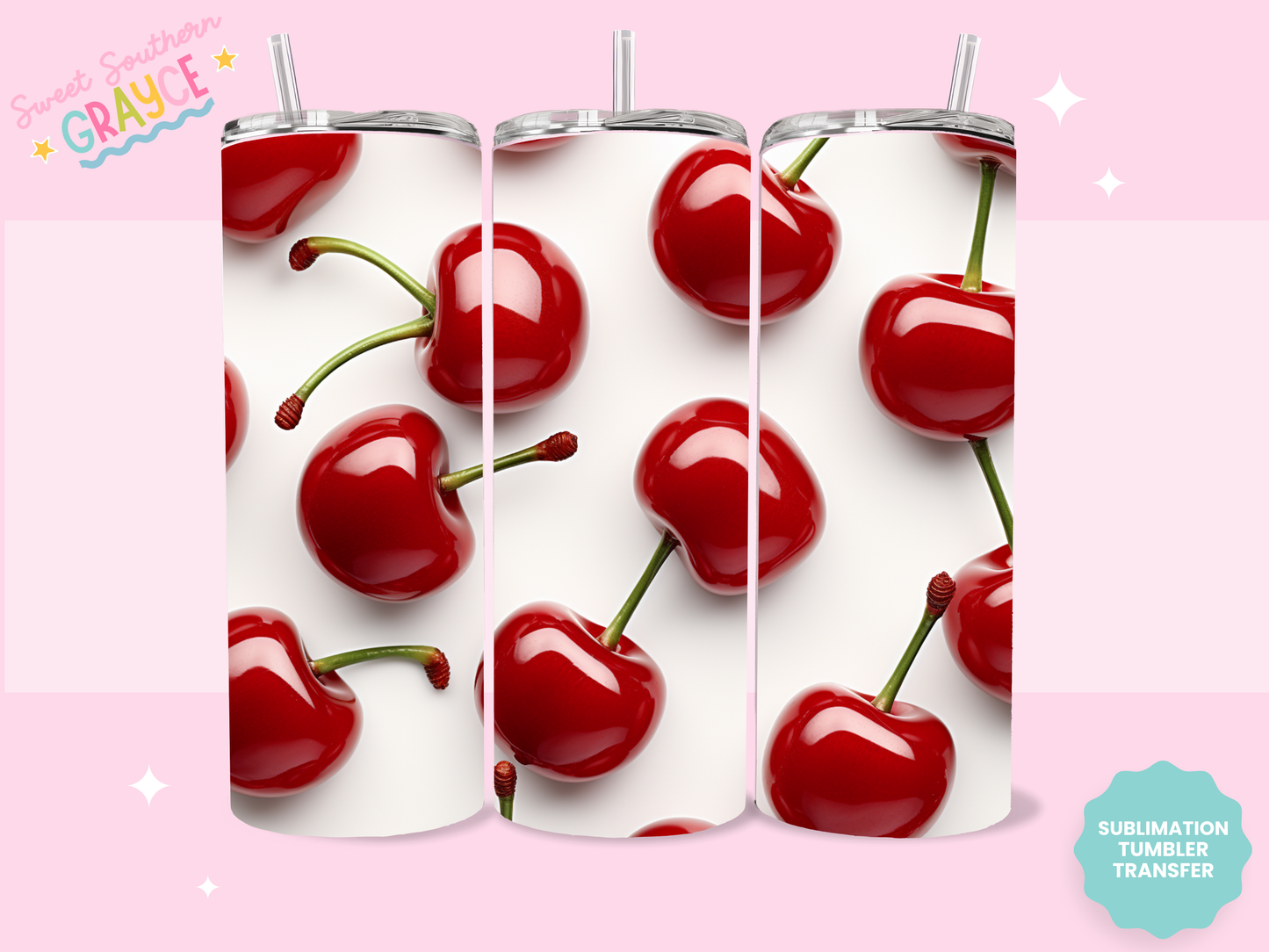 20oz SUBLIMATION TRANSFER - REAL CHERRIES