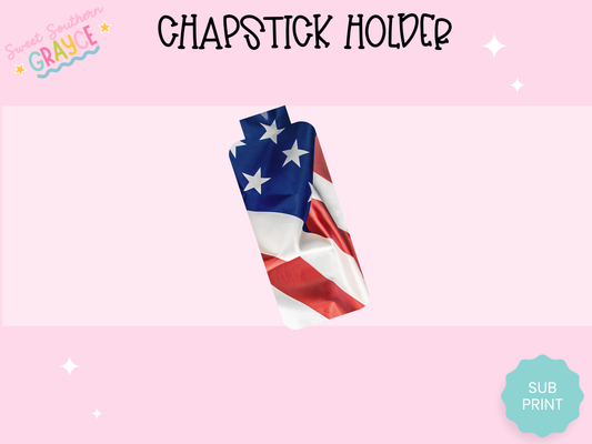 CHAPSTICK HOLDER- AMERICAN FLAG