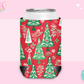 CAN KOOZIE SUB TRANSFER - RED CHRISTMAS TREES