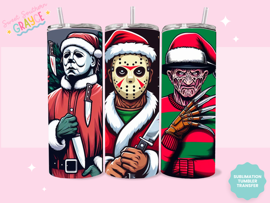 20oz SUBLIMATION TRANSFER - SCARY MEN CHRISTMAS