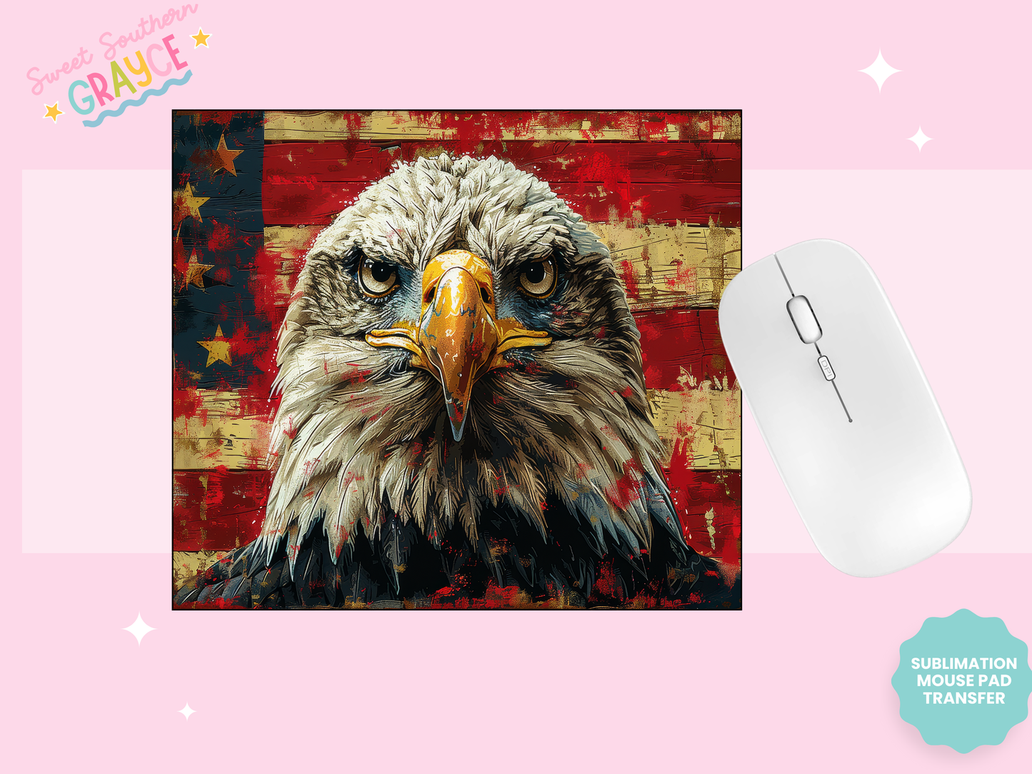 MOUSE PAD SUBLIMATION TRANSFER - AMERICAN EAGLE