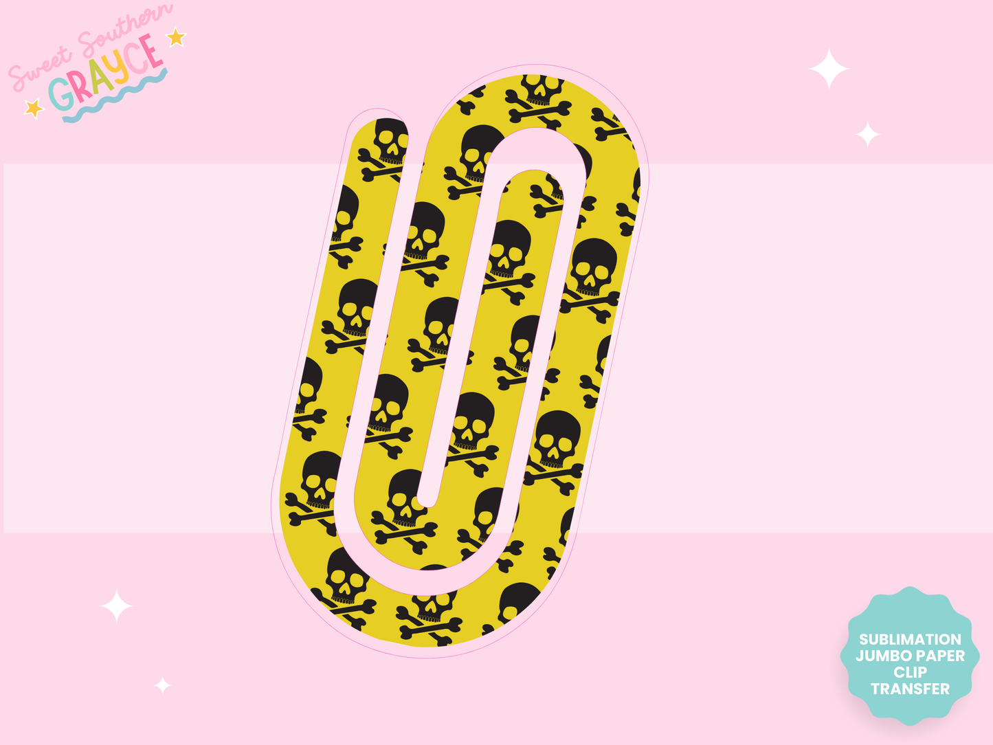 JUMBO PAPER CLIP SUB TRANSFER - SKULLS