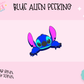 3D STRAW TOPPER- BLUE ALIEN PEEKING