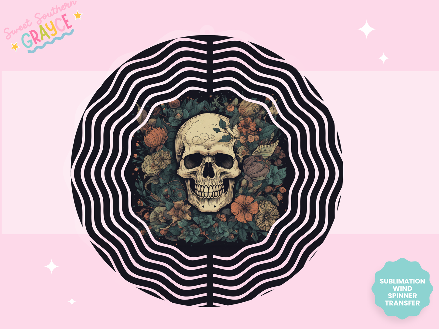 WIND SPINNER SUB TRANSFER - SKULL FLOWERS