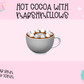 3D STRAW TOPPER- HOT COCOA WITH MARSHMELLOWS