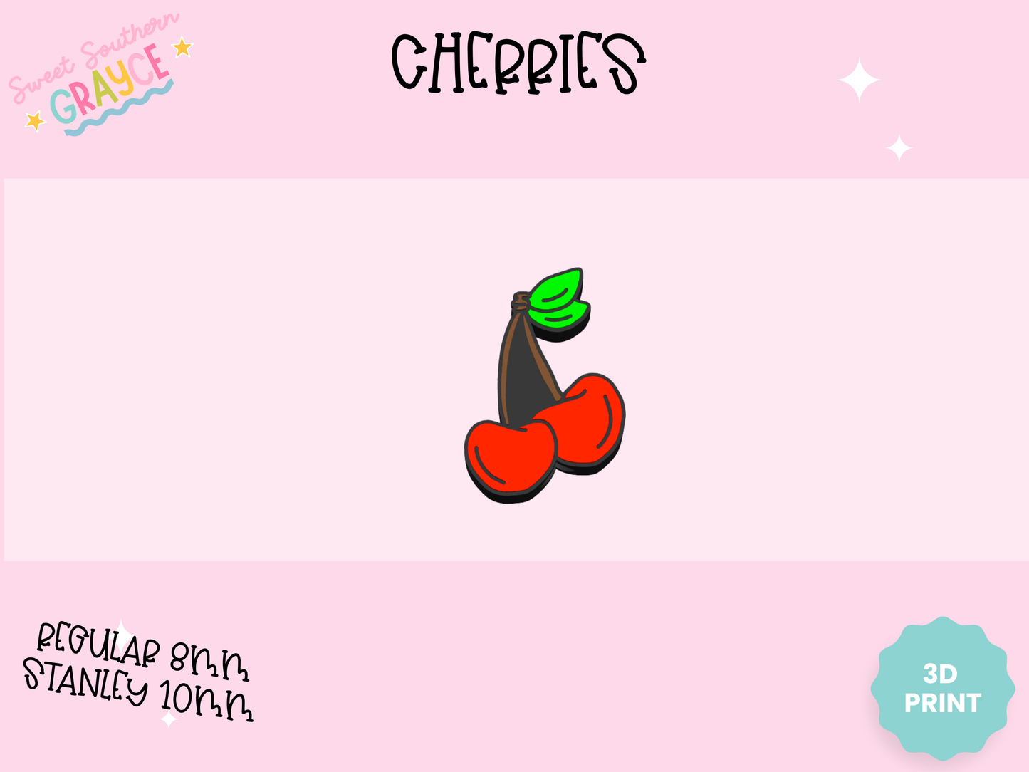 3D STRAW TOPPER- CHERRIES