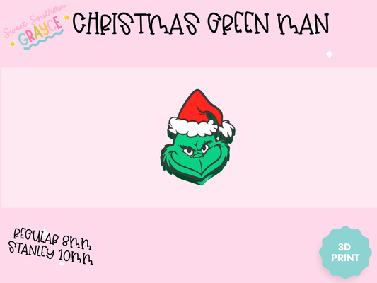 3D STRAW TOPPER- CHRISTMAS GREEN MAN