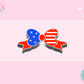 3D STRAW TOPPER- AMERICAN FLAG BOW