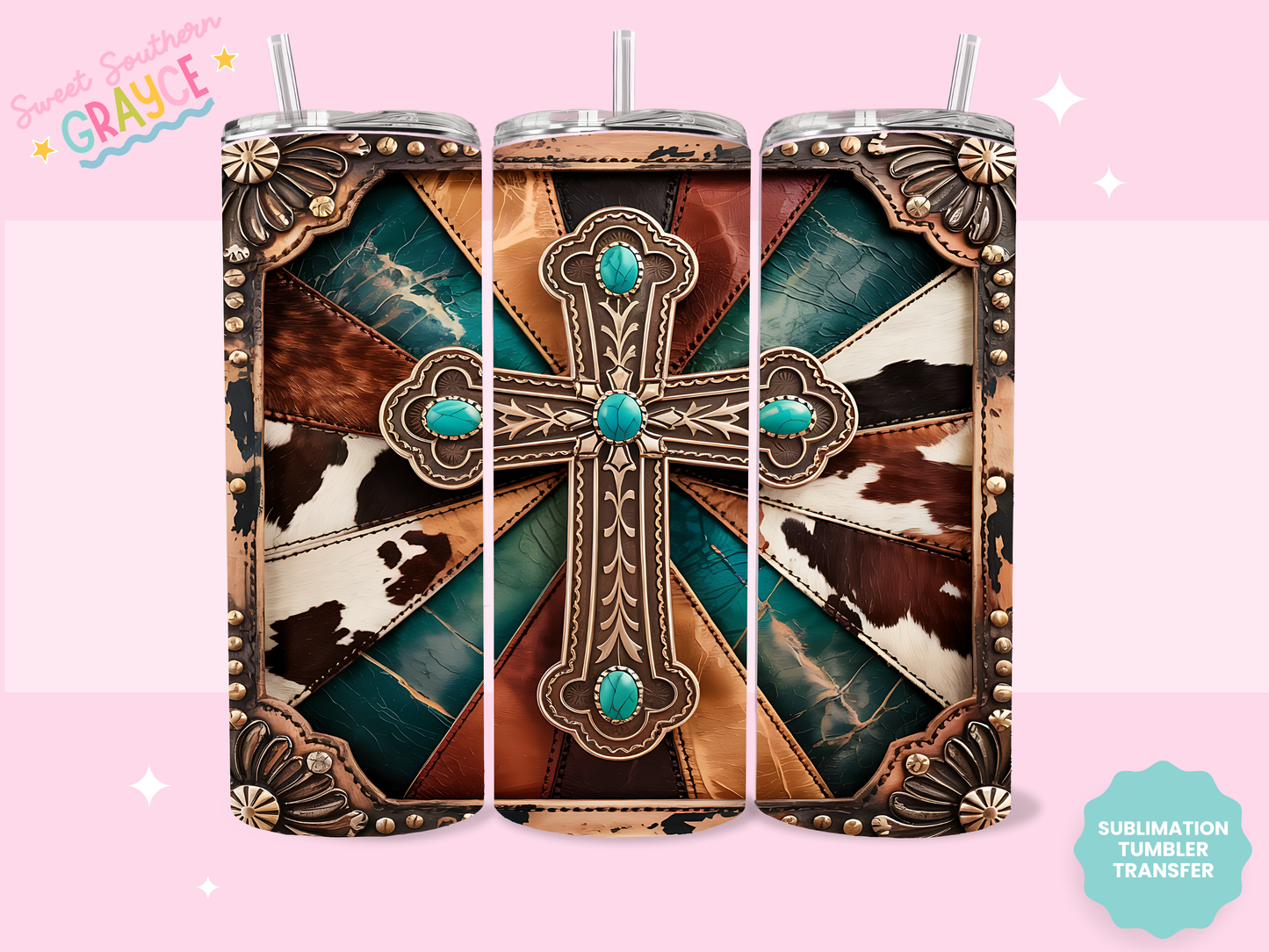 20oz SUBLIMATION TRANSFER- WESTERN CROSS