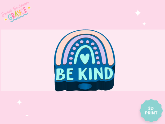 3D STRAW TOPPER- BE KIND RAINBOW