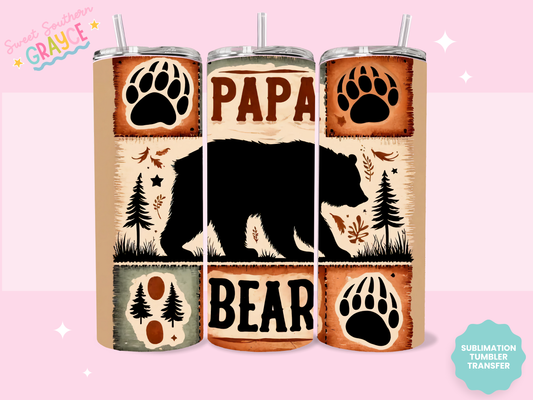 20oz SUBLIMATION TRANSFER - PAPA BEAR