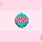 3D STRAW TOPPER- TEAL CHECKERED MAMA