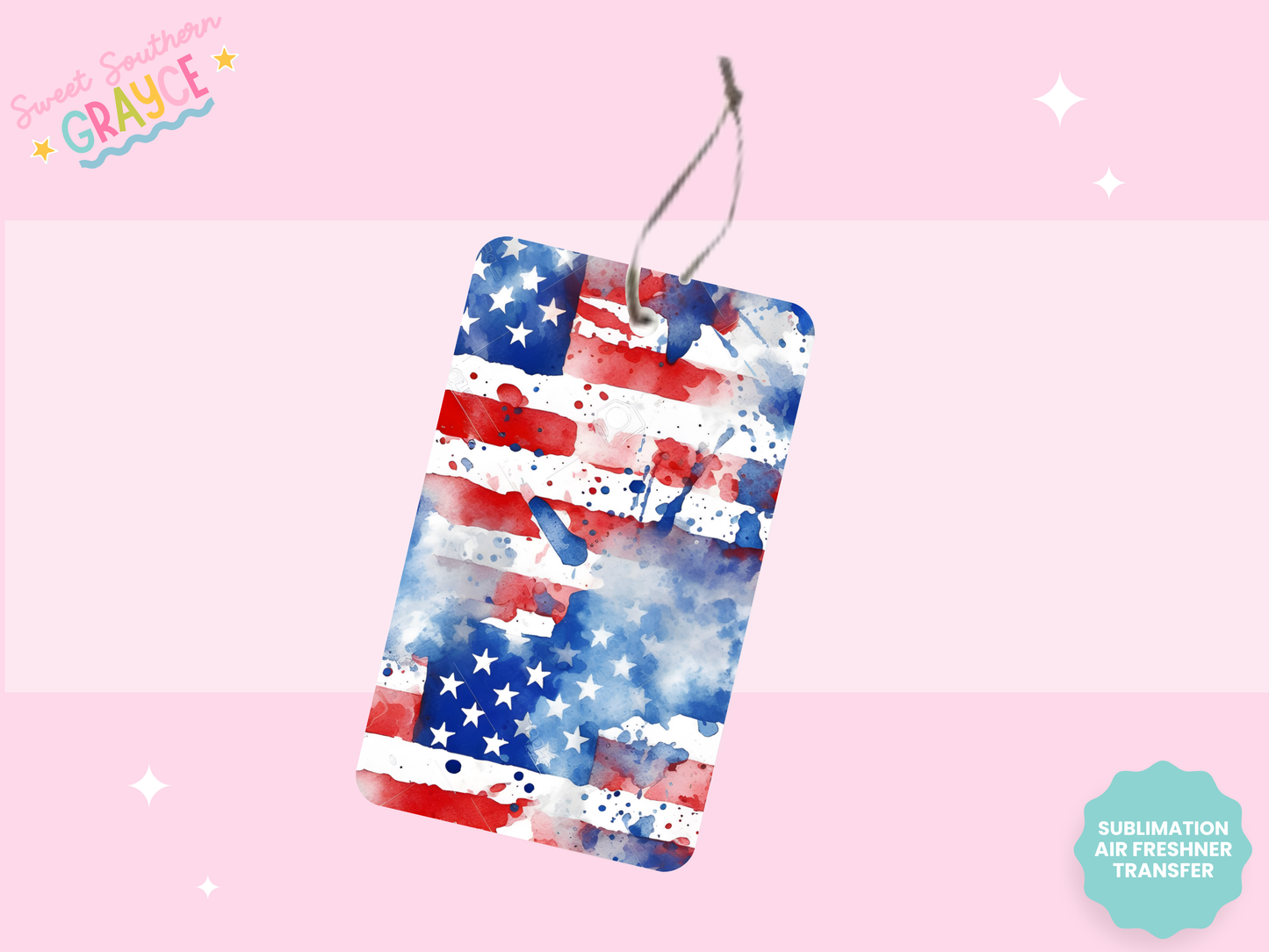 AIR FRESHIE SUB TRANSFER - AMERICAN WATERCOLOR FLAG