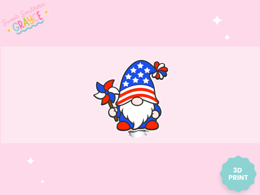 3D STRAW TOPPER- AMERICAN GNOME
