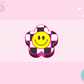 3D STRAW TOPPER- CHECKERED SMILEY FLOWER