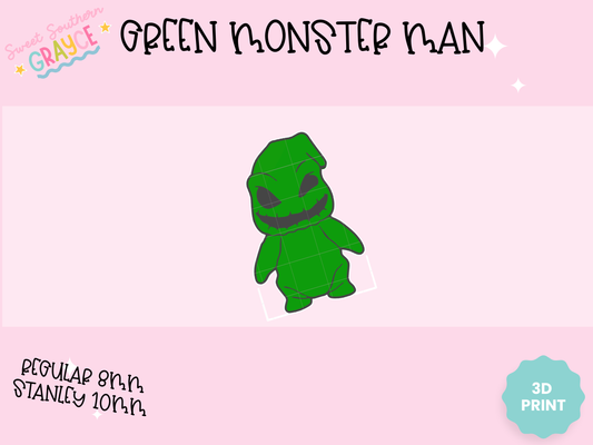 3D STRAW TOPPER- GREEN MONSTER MAN