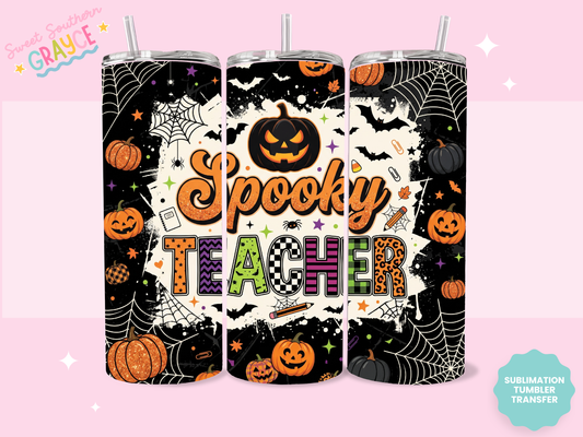 20oz SUBLIMATION TRANSFER- SPOOKY TEACHER