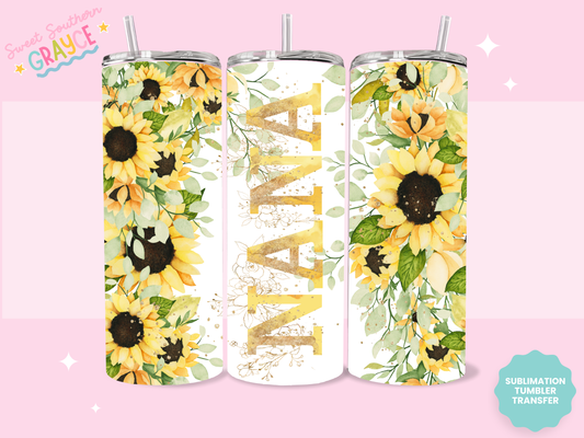 20oz SUBLIMATION TRANSFER - NANA SUNFLOWERS