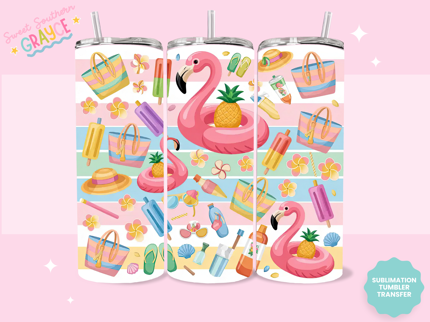 20oz SUBLIMATION TRANSFER- SUMMER THINGS