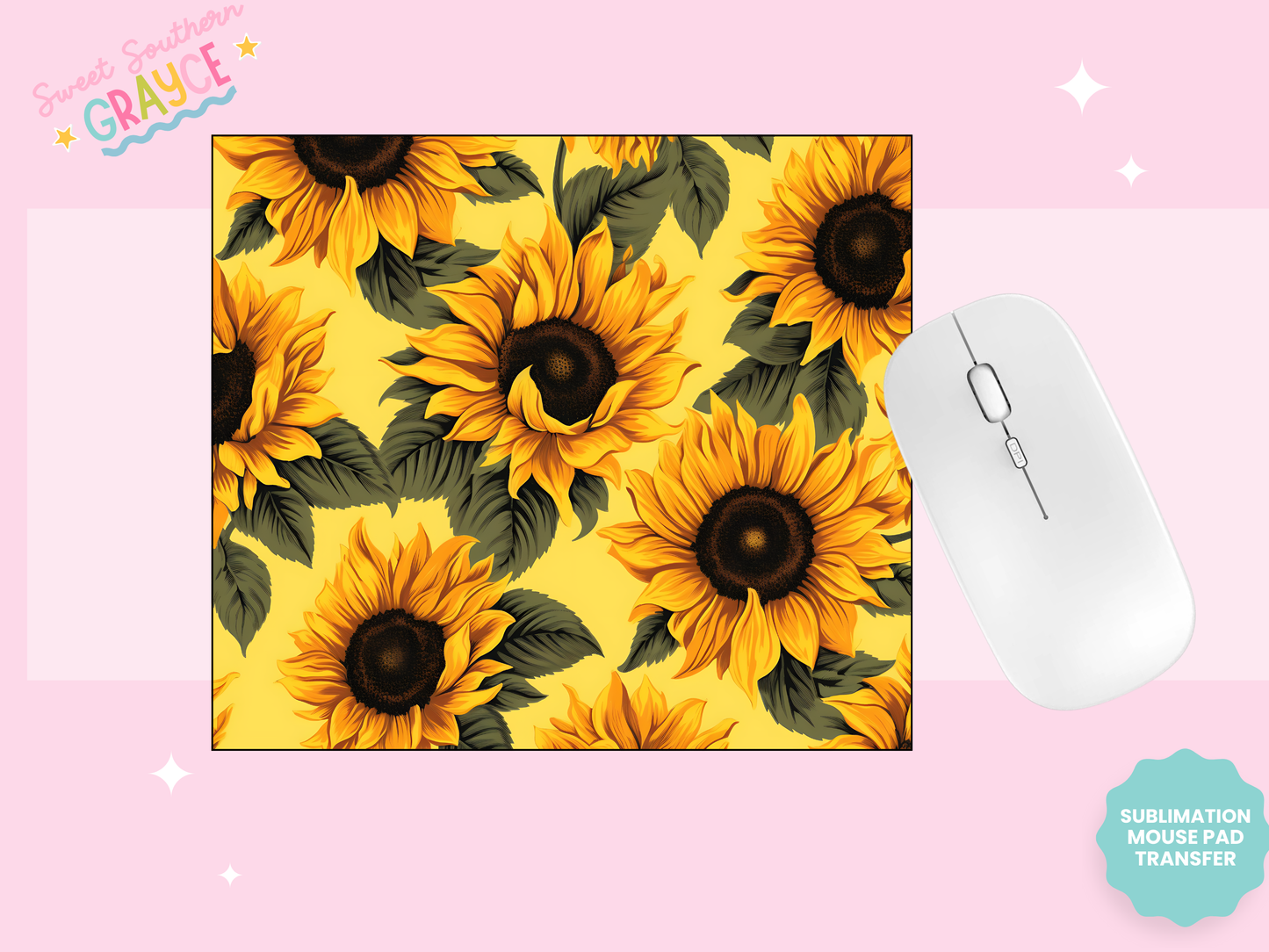 MOUSE PAD SUBLIMATION TRANSFER - SUNFLOWERS