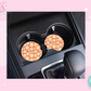 CAR COASTER SUBLIMATION TRANSFER - CHECKERED ORANGE SMILEY