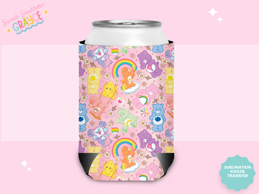 CAN KOOZIE SUB TRANSFER - CUTE COLORFUL BEARS