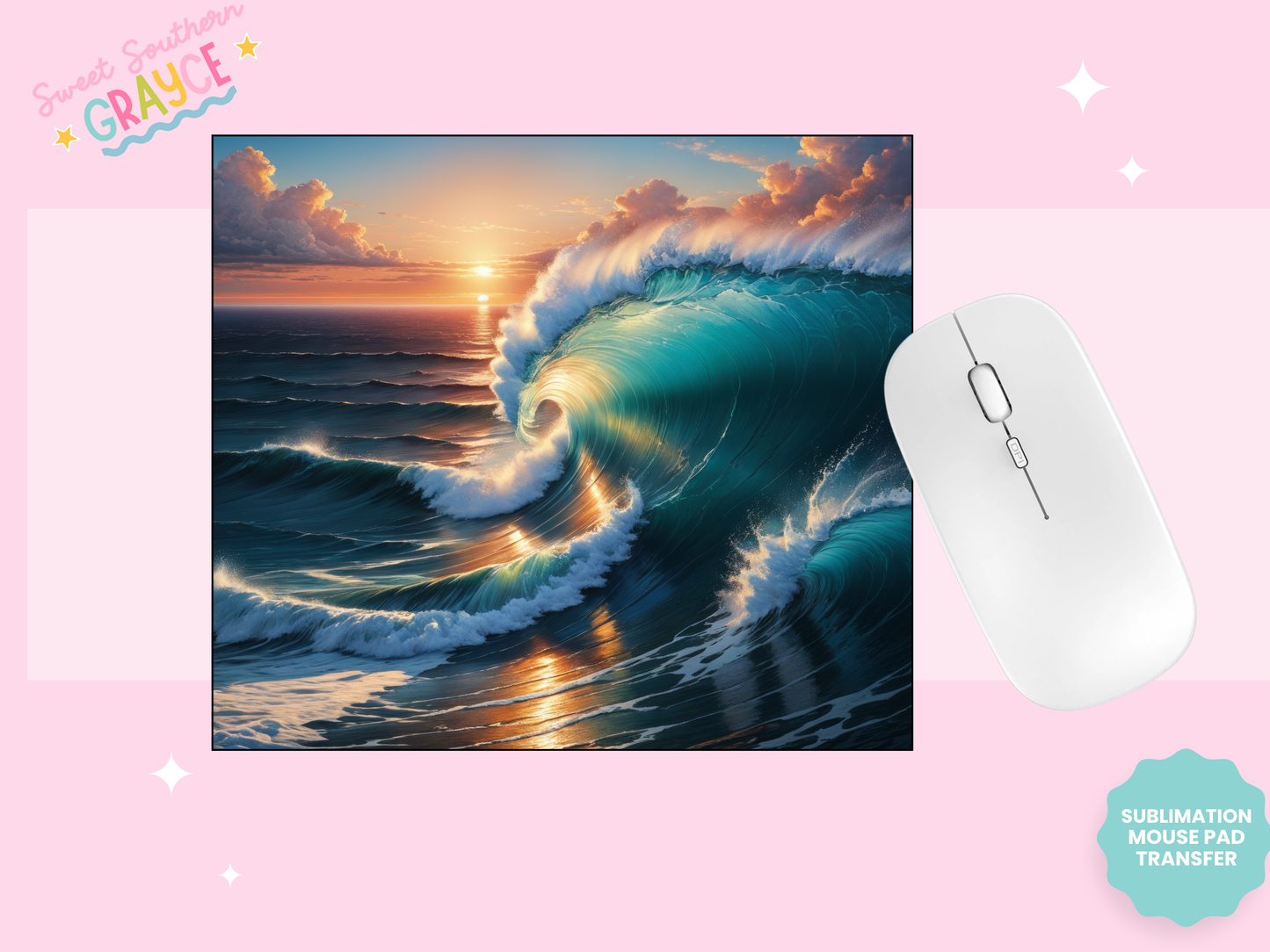 MOUSE PAD SUBLIMATION TRANSFER - OCEAN WAVES