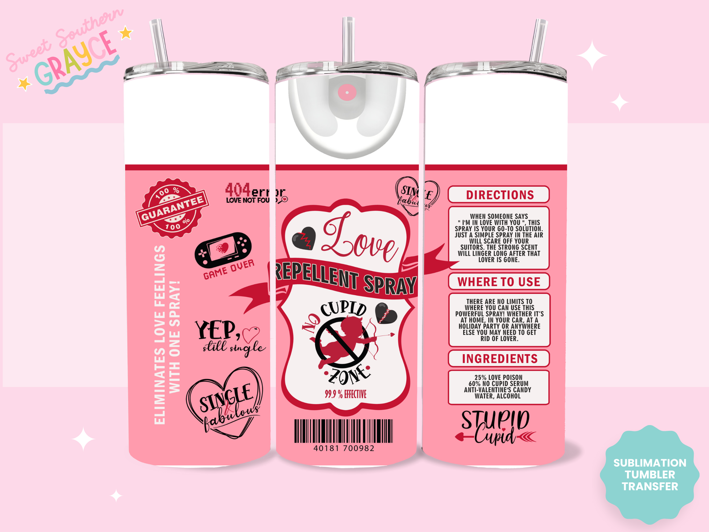 20oz SUBLIMATION TRANSFER - LOVE REPELLENT SPRAY