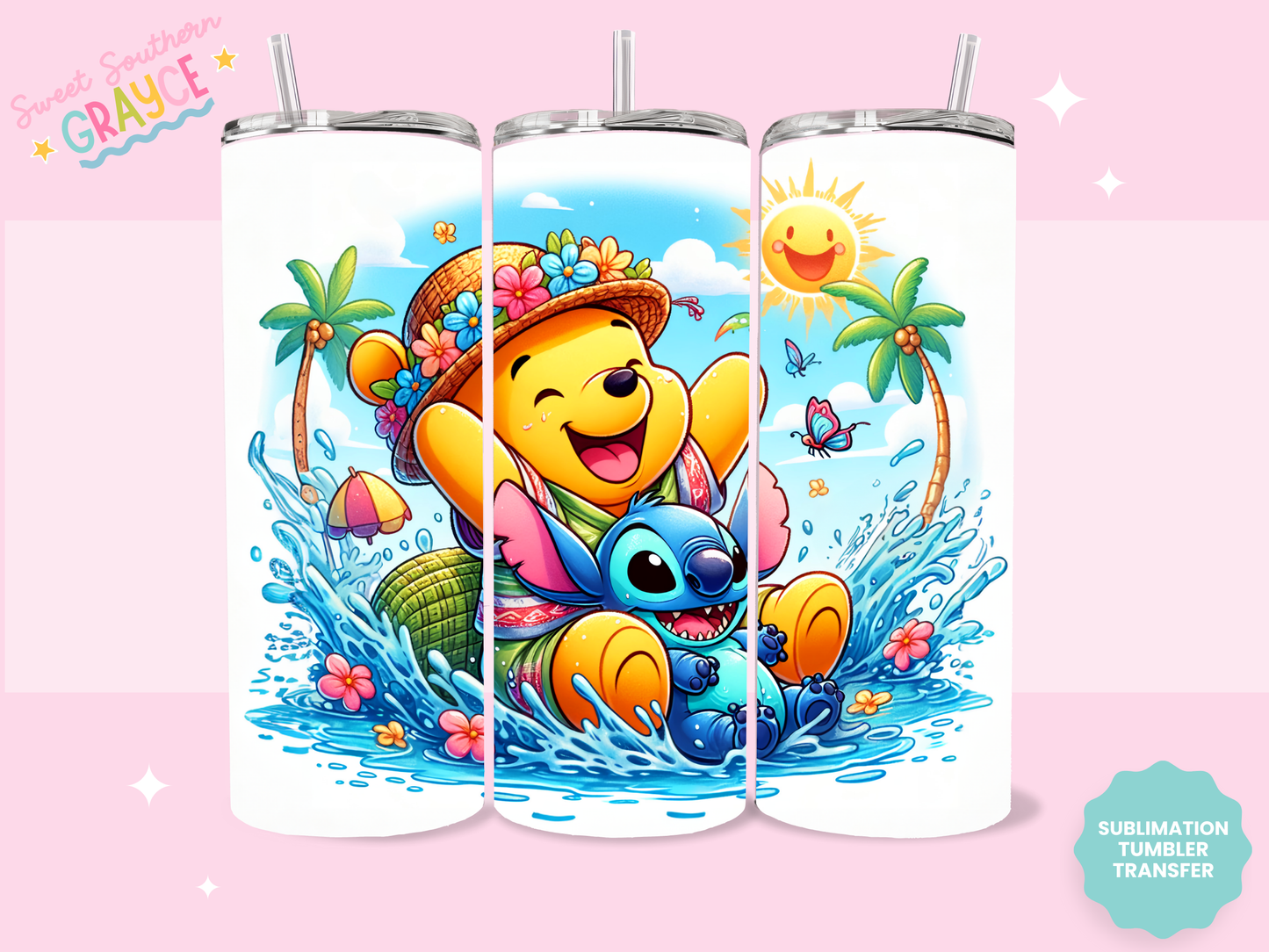 20oz SUBLIMATION TRANSFER - HONEY BEAR SPLASH