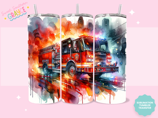 20oz SUBLIMATION TRANSFER - FIREFIGHTER TRUCK