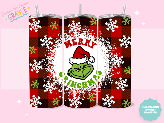 20oz SUBLIMATION TRANSFER - MERRY CHRISTMAS GREEN MAN