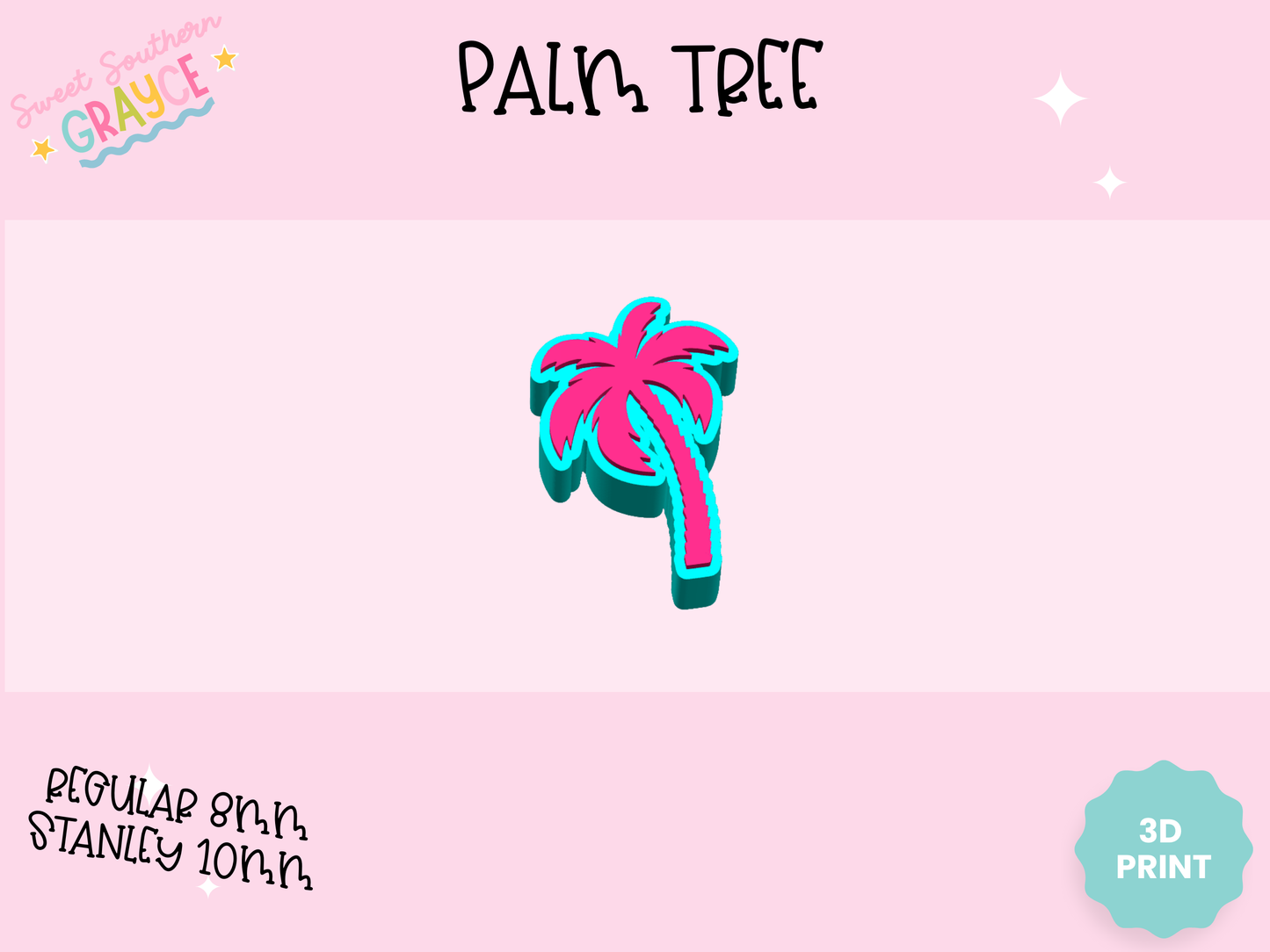 3D STRAW TOPPER- PALM TREE