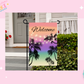 GARDEN FLAG SUBLIMATION TRANSFER - WELCOME PALM TREES