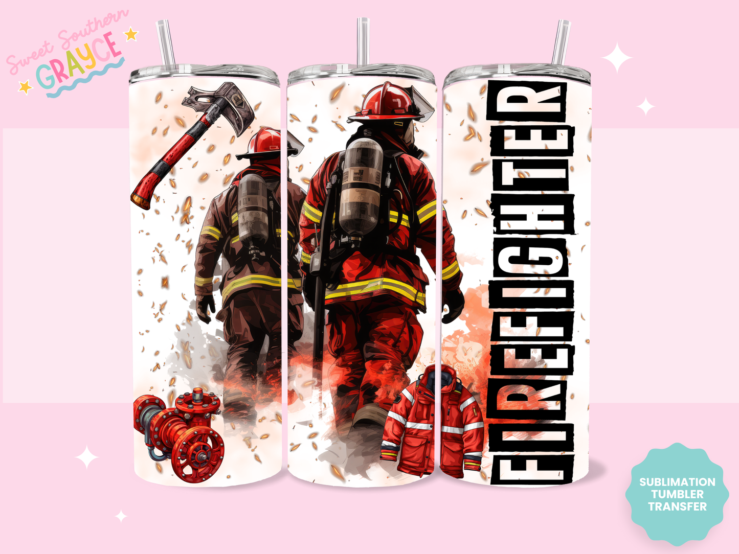 20oz SUBLIMATION TRANSFER - FIREFIGHTERS