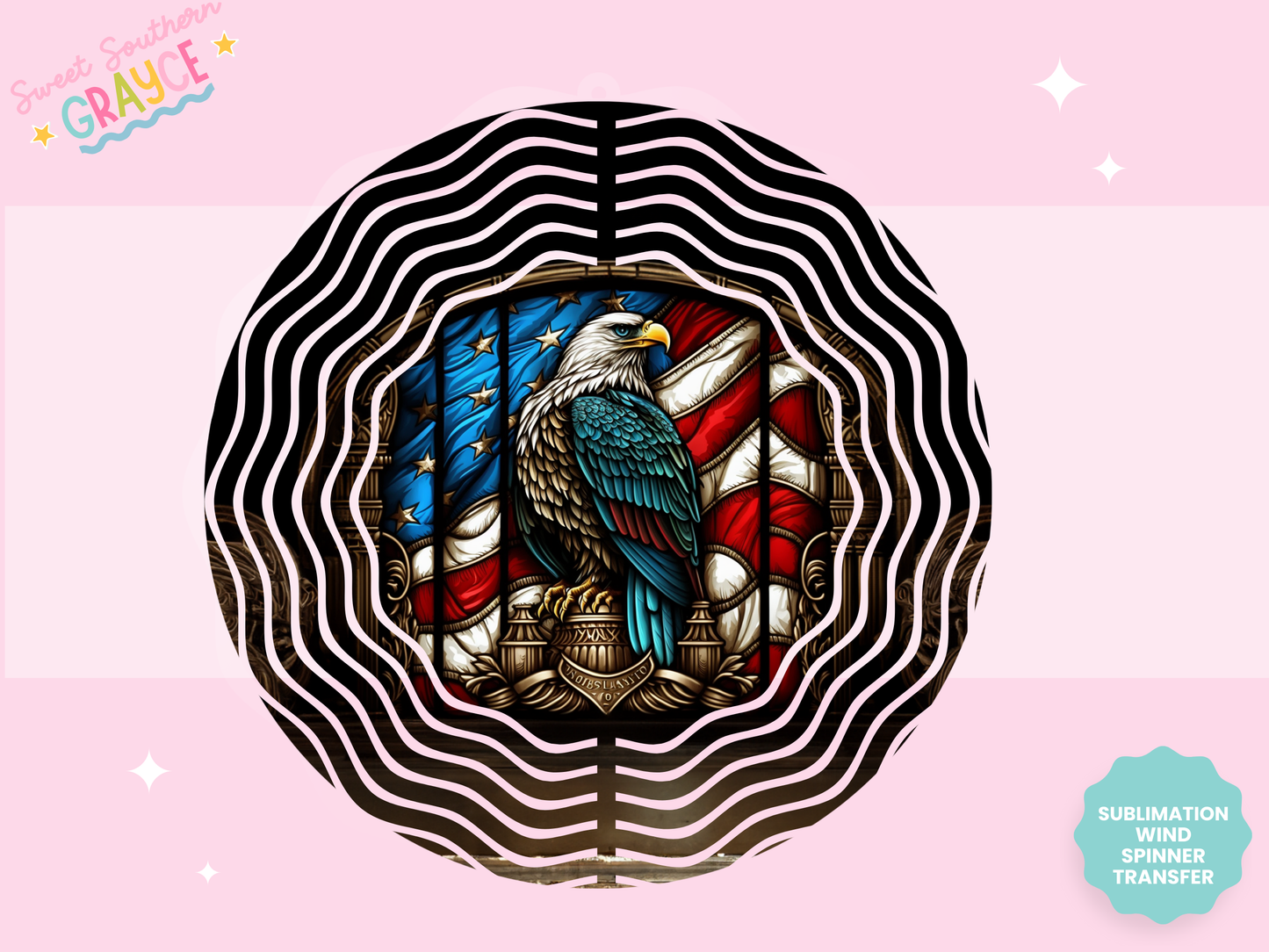 WIND SPINNER SUB TRANSFER - AMERICAN EAGLE FLAG