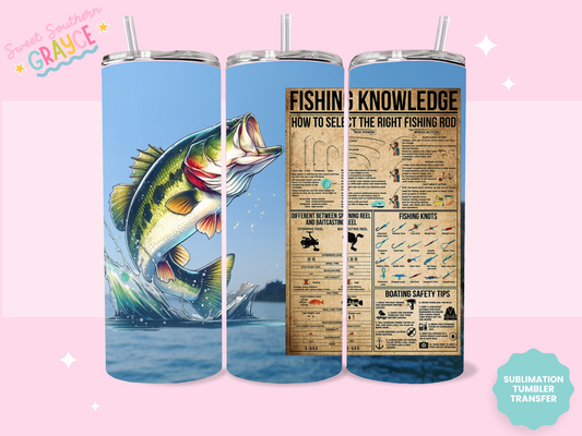 20oz SUBLIMATION TRANSFER - FISHING KNOWLEDGE