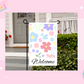 GARDEN FLAG SUBLIMATION TRANSFER - WELCOME FLOWERS
